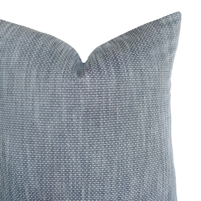 Textured Linen  Blue Pillow Cover