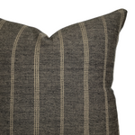 Benson | Woven Charcoal Tan Stripe Pillow Cover