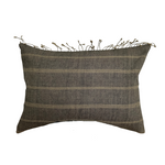 Benson | Woven Charcoal Tan Stripe Pillow Cover