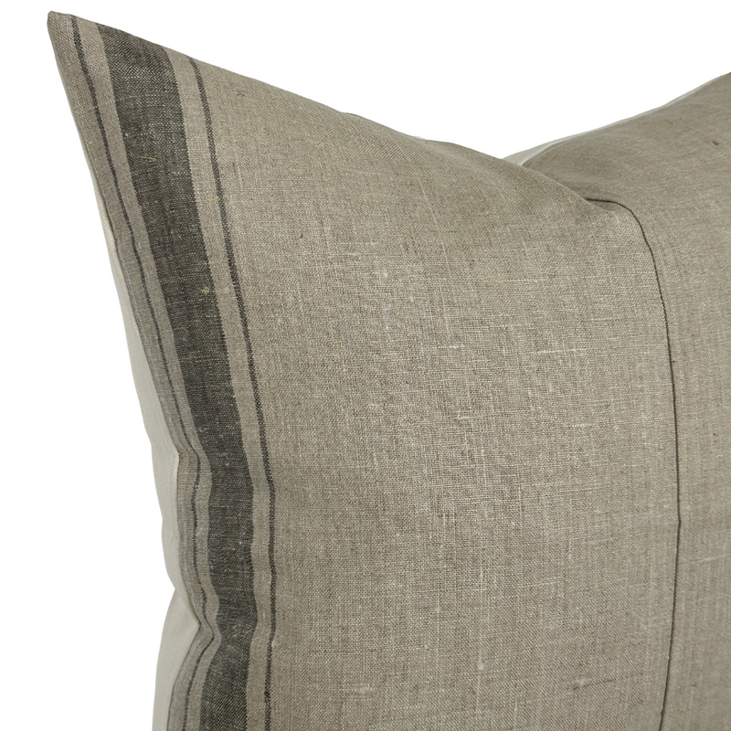 Charles | Euro Stripe Flax Linen Pillow Cover