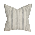 Stevie | Woven Ivory Charcoal Stripe Pillow Cover