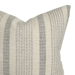 Stevie | Woven Ivory Charcoal Stripe Pillow Cover