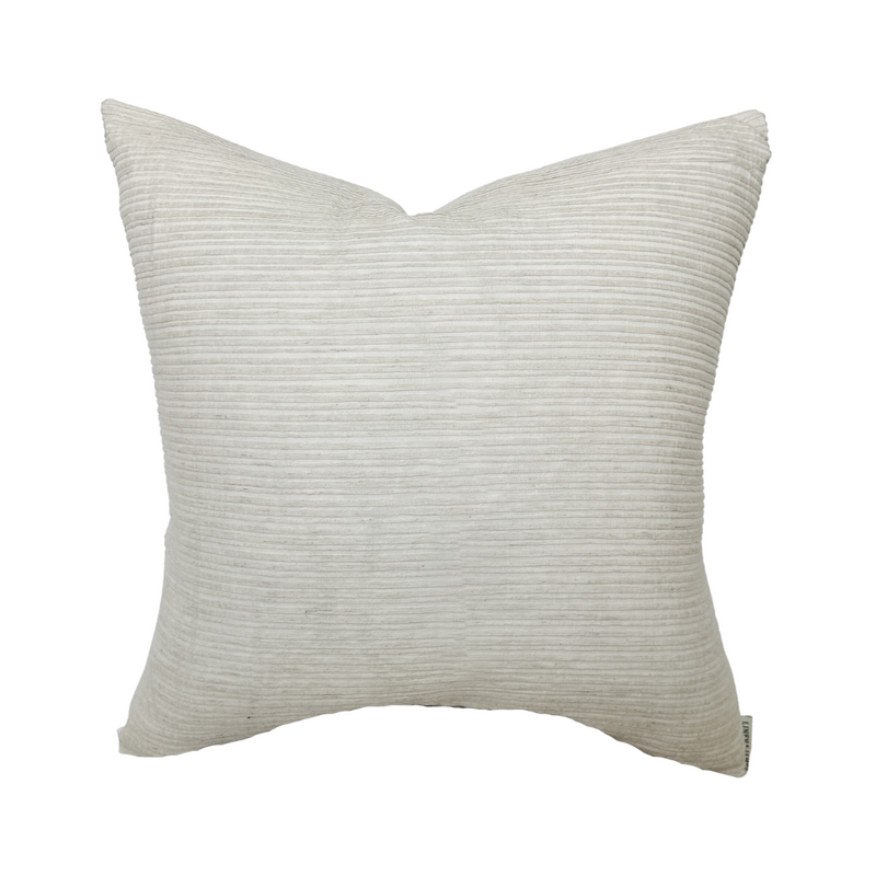 Scarlett | Cream Woven Pleated Stripe Pillow Cover